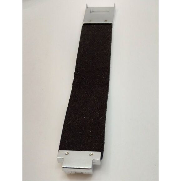 Vintage Wide Statement Rhinestone Wrap Bracelet with Large Heart Fold Over Clasp - Picture 6 of 6